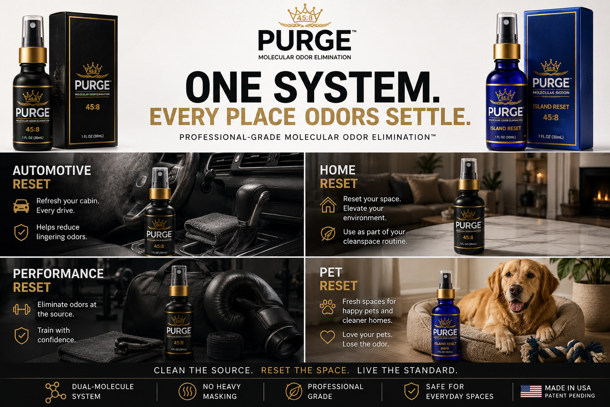 One System. Every Place Odors Settle: How to Choose the Right PURGE™ Routine