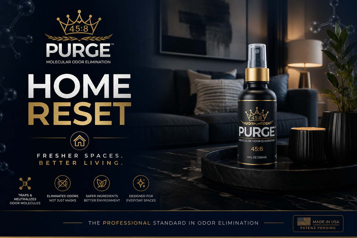 PURGE Home Reset premium living room campaign panel