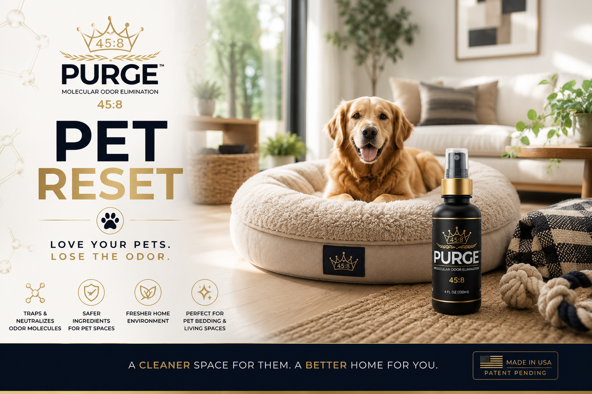 PURGE Pet Reset premium bright home campaign panel
