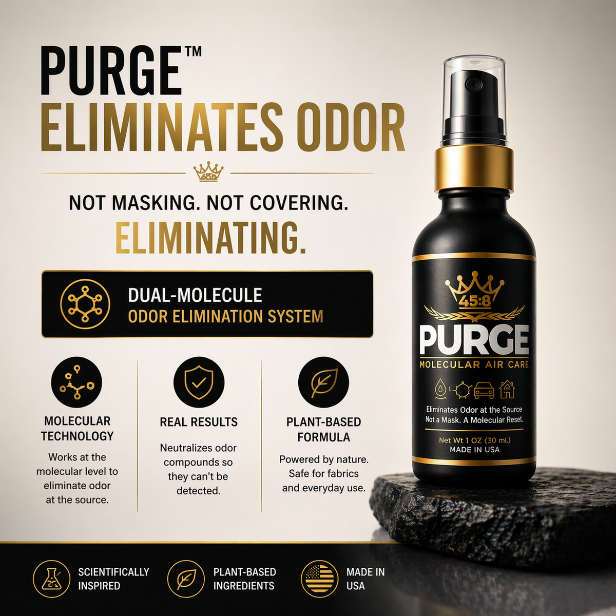 PURGE™ Odor Eliminator Spray 1oz – 3-Pack | Pocket Size Daily Reset