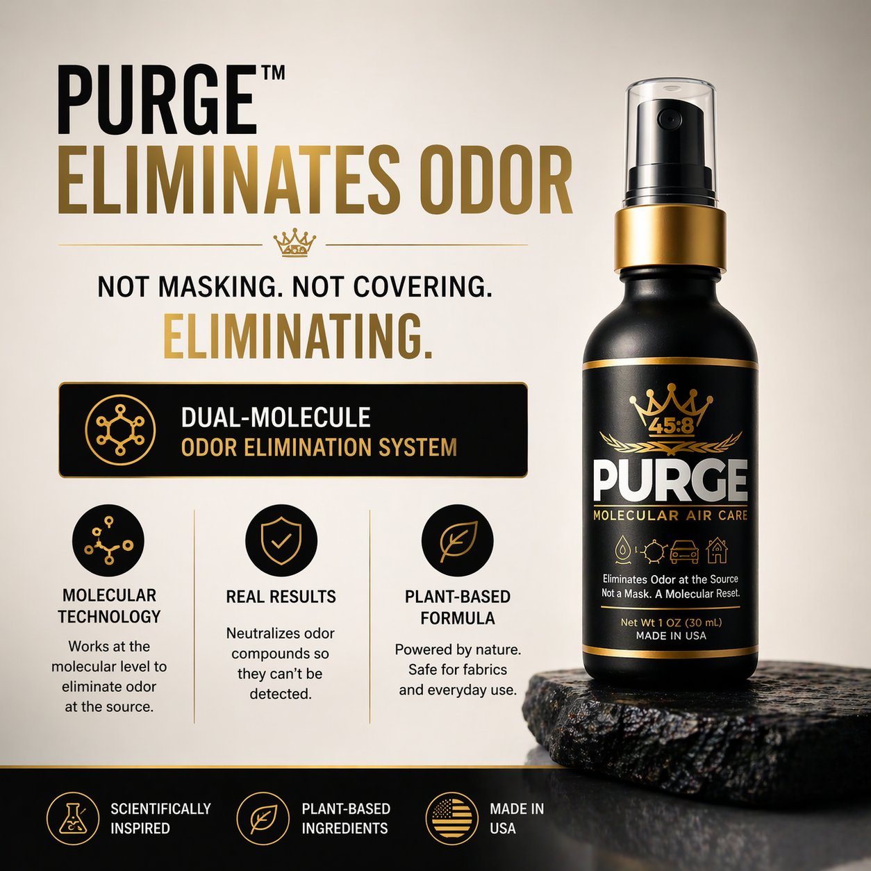 PURGE™ Odor Eliminator Spray 1oz – 3-Pack | Pocket Size Daily Reset